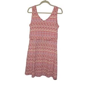 Title Nine Breeze Athletic Sleeveless Midi Dress Pink Orange Womens Size Medium
